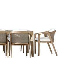 Chaise en bois massif de Style nordique combinaison antique crème solaire imperméable extérieure pour Table extérieure de balcon de cour