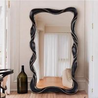 Miroir mural pleine longueur Art Déco de luxe européen 2025, tendance, couleur personnalisée, forme ondulée, décoration intérieure, salon