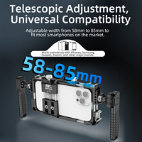 Supporto per Telefono a Doppia Impugnatura - Stabilizzatore Video per iPhone/Android con Impugnatura e Attacco per Treppiede per Riprese Video/Vlog/YouTube