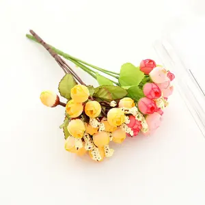 Fournisseur de fleurs artificielles en soie, 15 roses, décorations de mariage, arrangements floraux artificiels bon marché - Product Image 2