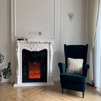 Meuble TV encastré noir sur mesure avec cheminée électrique 3D intégrée, idéal pour la décoration intérieure, interface d'utilisation en français - Vente Flash