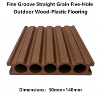Planches de terrasse WPC à grain droit et rainures fines, 5 cavités, composite pour extérieur, 30mmx140mm, imperméables, résistantes aux intempéries, terrasses sur mesure