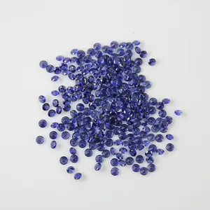 Starsgem cor azul corindo sintético redondo corte brilhante gemstones 34# tratamento aquecido