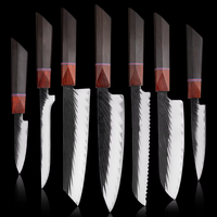 Couteau japonais Kiritsuke : Couteau de chef en acier composite à 3 couches, forgé à la main, un couteau de cuisine tranchant pour couper la viande et trancher.