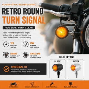 Clignotants miniatures rétro pour moto 12V, ambre, avec 2 lentilles, pour Honda, <span class=keywords><strong>Harley</strong></span>, Suzuki - Product Image 1
