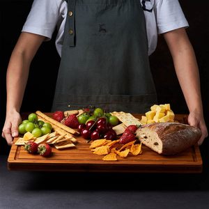 Bandeja de madera rectangular moderna hecha a mano personalizada para servir y almacenar comida de fiesta de origen chino - Product Image 3