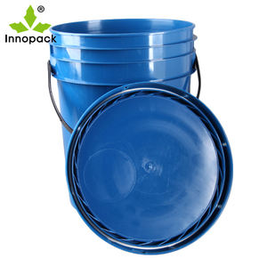 Seau portable pour l'extérieur Poignée en plastique de couleur personnalisée/Poignée en métal Seau à peinture Matériau PP de qualité alimentaire - Product Image 1