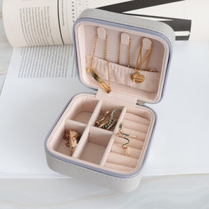 Luxurious Modern Square Lady PU Leather <b>Jewelry</b> Box with Custom Logo Velvet PC Material and Travel Storage <b>Case</b> - Product Image 5