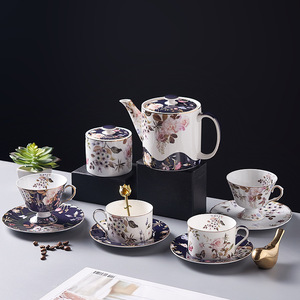 Ensemble de tasse à thé et soucoupe en céramique rose blanche de style européen pour tasse à eau de thé anglais de l'après-midi de style français - Product Image 1