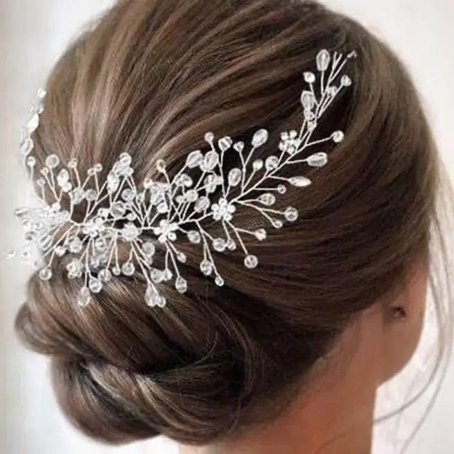Fascia per capelli con strass ornamenti per capelli con perline di cristallo gioielli accessori per donne fascia