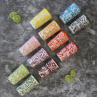 Verre à shot en céramique mexicaine Talavera, création originale, fabrication artisanale, personnalisé, pour tequila, caballito, 2 oz, gravé, pour cocktails, OEM ODM