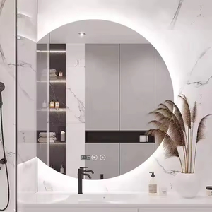 FULLSUMMER <span class=keywords><strong>miroir</strong></span> demi-rond personnalisé hôtel salle de bain vanité Led rétro-éclairé désembueur intelligent demi-lune miroirs de bain - Product Image 2