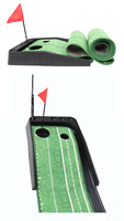 Tapis de golf portable avec retour automatique de balle pour l'entraînement au putting – Facile à transporter