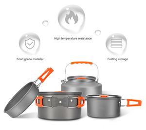 Tùy chỉnh siêu nhẹ di động ngoài trời Cookware Set nhiều phong cách Backpacking gấp Pan nồi bát Anodized dã ngoại cắm trại - Product Image 4