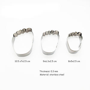 Ensemble de 3 <span class=keywords><strong>emporte</strong></span>-pièces en acier inoxydable en forme de pied / 8/9/<span class=keywords><strong>10</strong></span> <span class=keywords><strong>cm</strong></span> - Product Image 4