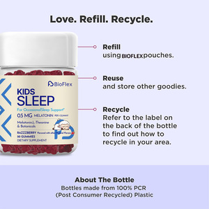 BioFlex Sabor Frambuesa, Suplemento para Dormir Masticable para Niños y <span class=keywords><strong>Adolescentes</strong></span>, Gomitas con 0.5 mg de Melatonina, L-Teanina, Manzanilla y Balsamo de Limón - Product Image 5