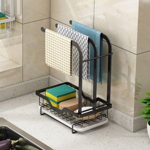 Soporte colgante de almacenamiento para trapo, estante de esponja para fregadero, escurridor multifunción, organizador para cocina y baño, decoración ajustable - Product Image 2