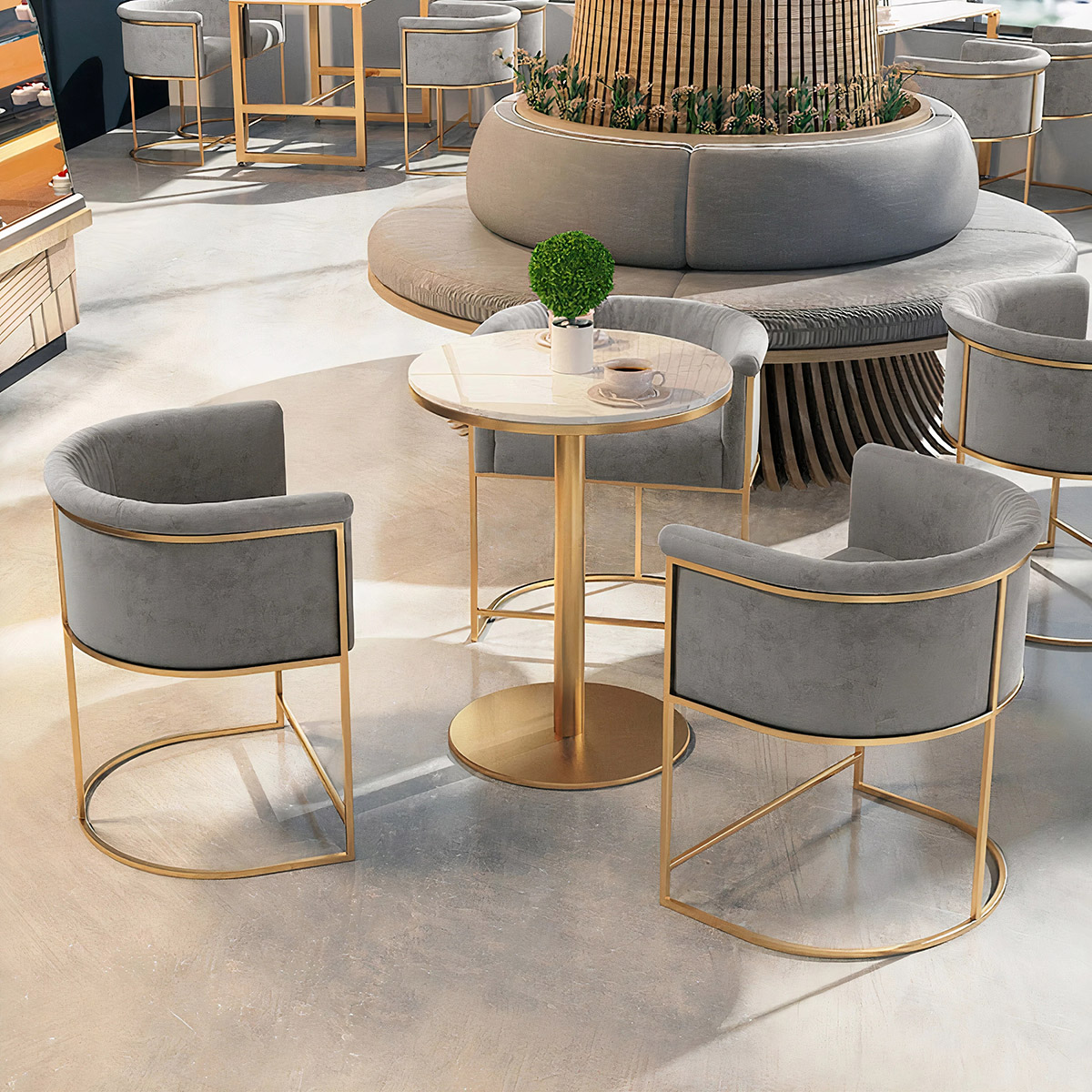 Hotel luxury Italian furniture high quality gold metal legs custom color velvet dining room chairs