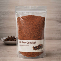 Poudre de feuilles de clou de girofle 100% pure, séchée par atomisation, qualité alimentaire, extrait végétal, conditionnée sous vide dans un récipient en plastique, culture artificielle, été