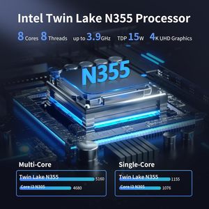 Cwwk 2X 10gbe SFP + máy tính <span class=keywords><strong>mini</strong></span> với 2 x i226-V 2.5gbe Lan S8 n355 <span class=keywords><strong>Mini</strong></span> PC (nâng cấp n305) thiết bị tường lửa opnsense Micro PC - Product Image 4