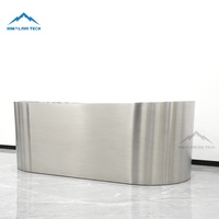 Baignoire moderne en acier inoxydable Baignoire autoportante de luxe pour la maison, le spa, la villa et le jardin extérieur