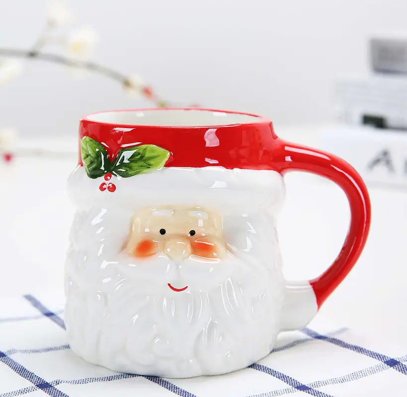 H196 creativo natale bambini adulti regalo simpatico cartone animato tazza di porcellana natale babbo natale pupazzo di neve cervo tazza di ceramica