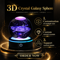 Bola de Cristal Grabada en 3D, Lámpara Nocturna con Interruptor Táctil LED, Personalizable al por Mayor, Decoración para el Hogar, Regalo, Compatible con USB y Alimentación por Batería