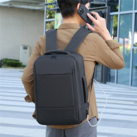 Sac à dos pour ordinateur portable unisexe en tissu Oxford imperméable avec fermeture éclair et port USB, design intelligent, qualité supérieure, idéal pour l'école, les voyages et les affaires