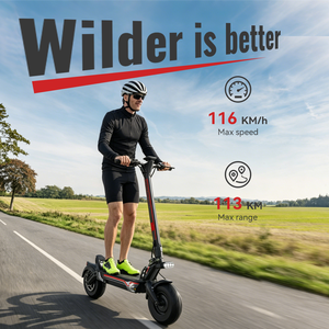 Scooter Eléctrico Plegable GT1 con Pantalla LCD, Construcción Resistente, Motor Potente, Llantas Gruesas, Batería de Litio Impermeable, Velocidad de 116 KM/H - Product Image 3