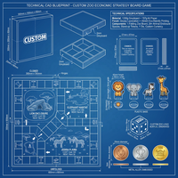Jeu de société en papier sur le thème du zoo personnalisé, jetons d'animaux, jeu de cartes de stratégie, apprentissage STEM, activité familiale écologique pour enfants