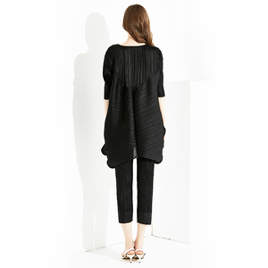 Blus Panjang Kasual Wanita Poliester Bergaya Lengan Panjang Mode Baru - Product Image 5