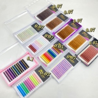 Extensions de cils colorées personnalisées, douces, multicolores arc-en-ciel, en plateaux Cashmerelash, marron, marque privée