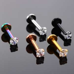 Lot de 50 Piercings Labret Monore en Acier et Zircon, Or Rose, pour Cartilage d'Oreille et Hélix, Bijoux de Corps 16G - Product Image 5