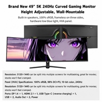 Monitor Curvo CoreNest de 49 Pulgadas, 5K Ultra Ancho, Relación de Aspecto 32:9, Pantalla HDR 400, Tipo-C, 144Hz, IPS, para Juegos y Oficina