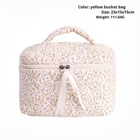 Trousse de Maquillage Matelassée Style K Fleur de Cerisier Grande Capacité, Pochette Portable pour Pinceaux Cosmétiques, Sac de Voyage pour Articles de Toilette