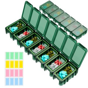 Boîtes à médicaments portables détachables en silicone et ABS petit organisateur de pilules de voyage hebdomadaire et distributeur de <span class=keywords><strong>pilulier</strong></span> de tablette - Product Image 1