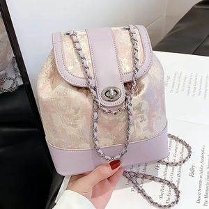 אופנה קוריאנית אופנתית בסגנון קוריאני תיק נייד עיצוב נישה חדשה עיצוב נישה קטנה שרשרת תיק גב בד אופנתי חומר פו - Product Image 2