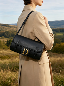 Borsa a Tracolla in Vera Pelle Stile Retrò 2026, Colore Unico, Cinturino in Pelle Bovina, Borsa di Lusso Impermeabile da <span class=keywords><strong>Donna</strong></span> - Product Image 1