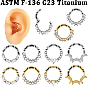 Titanium <strong>Nose</strong> <strong>Ring</strong> Zircon Teardrop Huggie Hoop Plated Trapezoid Marquise Zircon Segment <strong>Ring</strong> <strong>Nose</strong> <strong>Ring</strong> Piercing Cartilage - Product Image 1