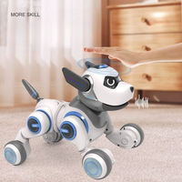 Jouet robot chien intelligent télécommandé infrarouge - Métal, portée 20m, 2 canaux, retour automatique, prêt à l'emploi, peut marcher, chanter et apprendre
