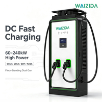 Station de recharge commerciale extérieure pour véhicules électriques 120kW 240kW CCS2 CCS1 DC avec options RFID et QR pour la fabrication