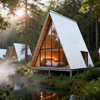 Maison modulaire à construction rapide, structure en acier préfabriquée, petite maison en bois pour complexe hôtelier