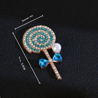 Breloques en alliage de strass en forme de sucette mignonnes à dos plat pour la décoration de coques de téléphone, de grilles d'aération de voiture, de chaussures et de pinces à cheveux, vente en gros
