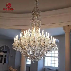 Lámpara de araña de cristal de lujo personalizada para salón de banquetes de bodas, lámpara de techo grande para hotel - Product Image 5