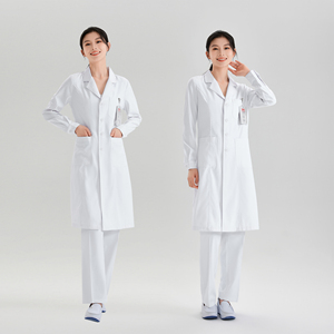 Белое пальто для женщин, врач с длинными рукавами, лабораторная химия, медицина, специальная рабочая одежда для медсестер по индивидуальному заказу - Product Image 4
