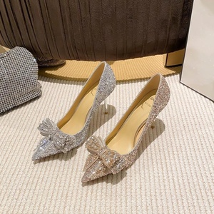 Tacones altos para mujer 2025 primavera y otoño nueva versión coreana de zapatos de mujer de tacón alto de aguja a la moda - Product Image 1