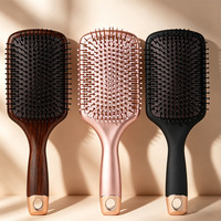 Peigne à poux en bois de santal avec manche en plastique laser, coussin d'air, antistatique, cadeau pour adulte, usage domestique