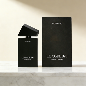 High-quality Customizable Men's square 50ml and 100ml Transparent Matte Black Glass <b>Perfume</b> Spray <b>Bottles</b> and Paper Boxes - Product Image 1