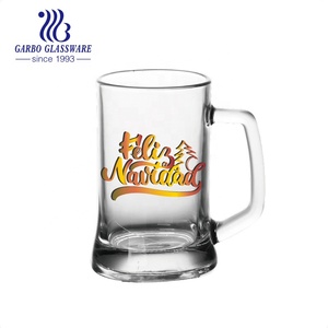 Vaso de cerveza de 400ml con diseño personalizado, vaso de cerveza de cristal grande, venta al por mayor, barato - Product Image 3