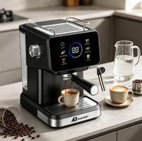 Anbolife Nueva Cafetera Espresso de 20 Bares con Pantalla Táctil a Color, Cafetera para el Hogar con Espumador de Leche, Cafetera de Expreso, OEM ODM